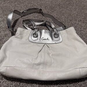 Coach Metallic Silver Shoulder Bag